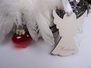 Geschenkanhänger personalisiert, Engel mit Namen, Holz, Baby, Schutzengel