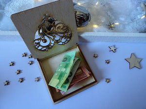Geldgeschenk Weihnachten personalisiert, auch gerne mit Namen, Weihnachtsgeschenk, Holzschachtel